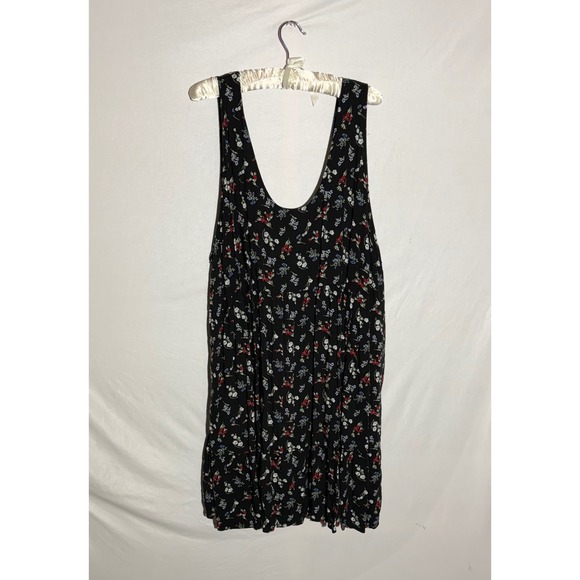 torrid Dresses & Skirts - Torrid Black Floral Sleeveless Tiered Tank Mini Dress Plus Size 5 Pockets GUC
